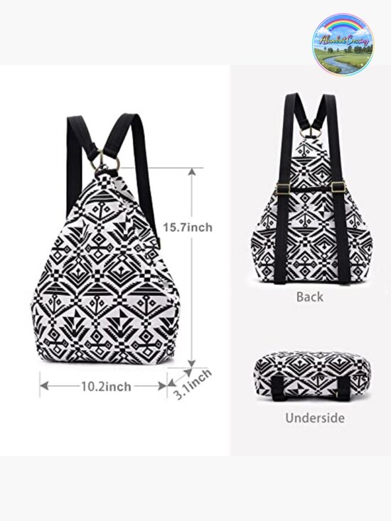 Bohemian Canvas Daypack Backpack with Butterfly Print, Lightweight Travel main image 6